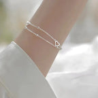 Adjustable Silver Heart Bracelet - Agnes Jewels
