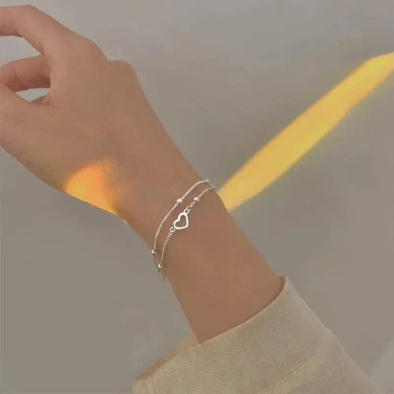 Adjustable Silver Heart Bracelet - Agnes Jewels
