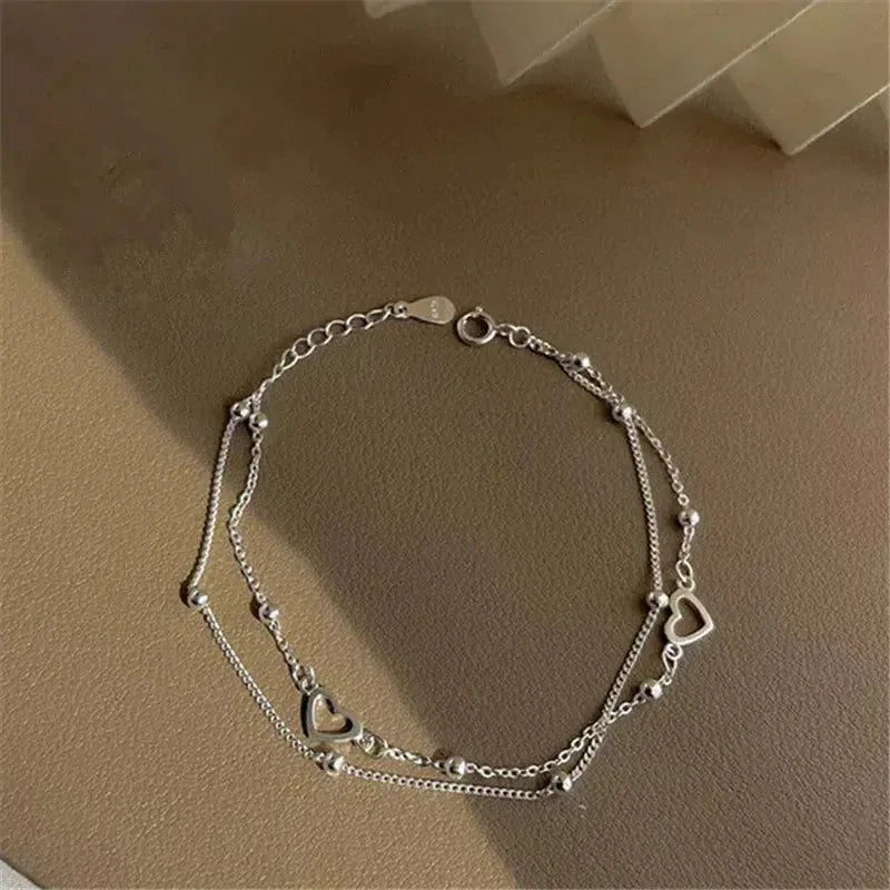 Adjustable Silver Heart Bracelet - Agnes Jewels