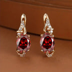 Crimson Twilight Drop Earrings | Gold - Agnes Jewels