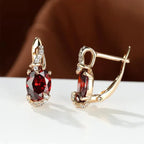 Crimson Twilight Drop Earrings | Gold - Agnes Jewels