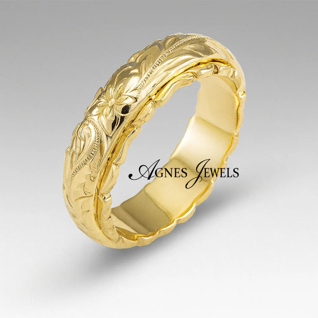 Antique Gold Flower Ring | Gold - Agnes Jewels