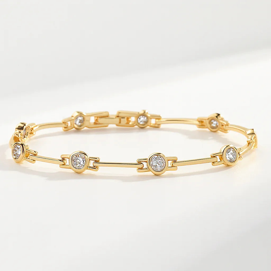 Elegant bracelet with zirconias in gold - Agnes Jewels