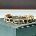 Emerald Green Statement Bracelet | Gold - Agnes Jewels