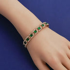 Emerald Green Statement Bracelet | Gold - Agnes Jewels
