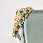 Emerald Green Statement Bracelet | Gold - Agnes Jewels