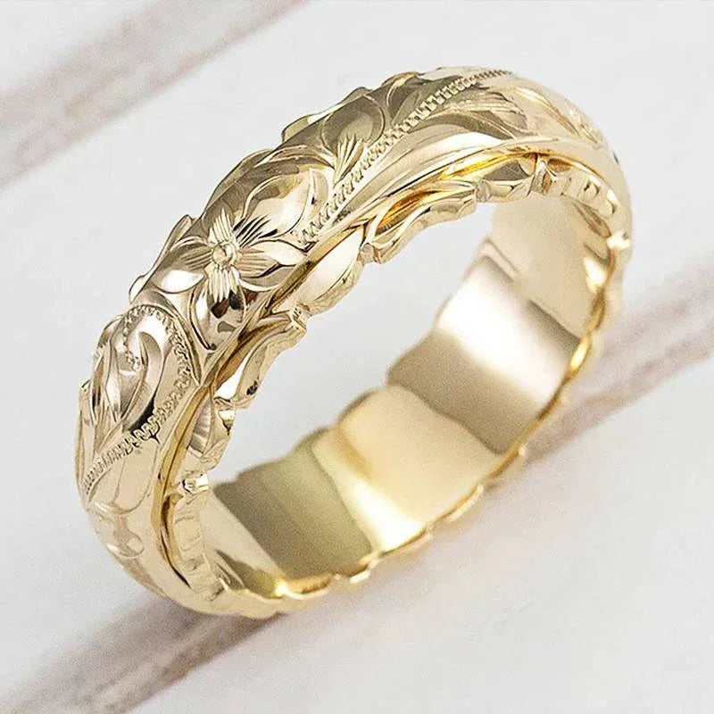 Antique Gold Flower Ring | Gold - Agnes Jewels