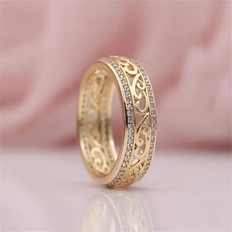 Bright Hollow Gold Ring - Agnes Jewels